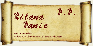 Milana Manić vizit kartica